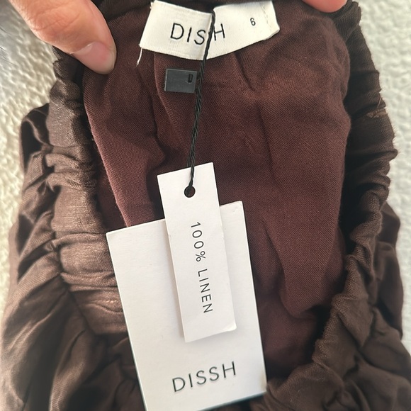 NWT DISHH Australian Brand brown linen midi skirt - Picture 3 of 3